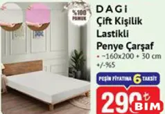 DAGİ ÇİFT KİŞİLİK LASTİKLİ PENYE ÇARŞAF 160X200